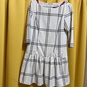 Saks Fifth Ave Black Red label Black and White mod-ish dress.  Size 12